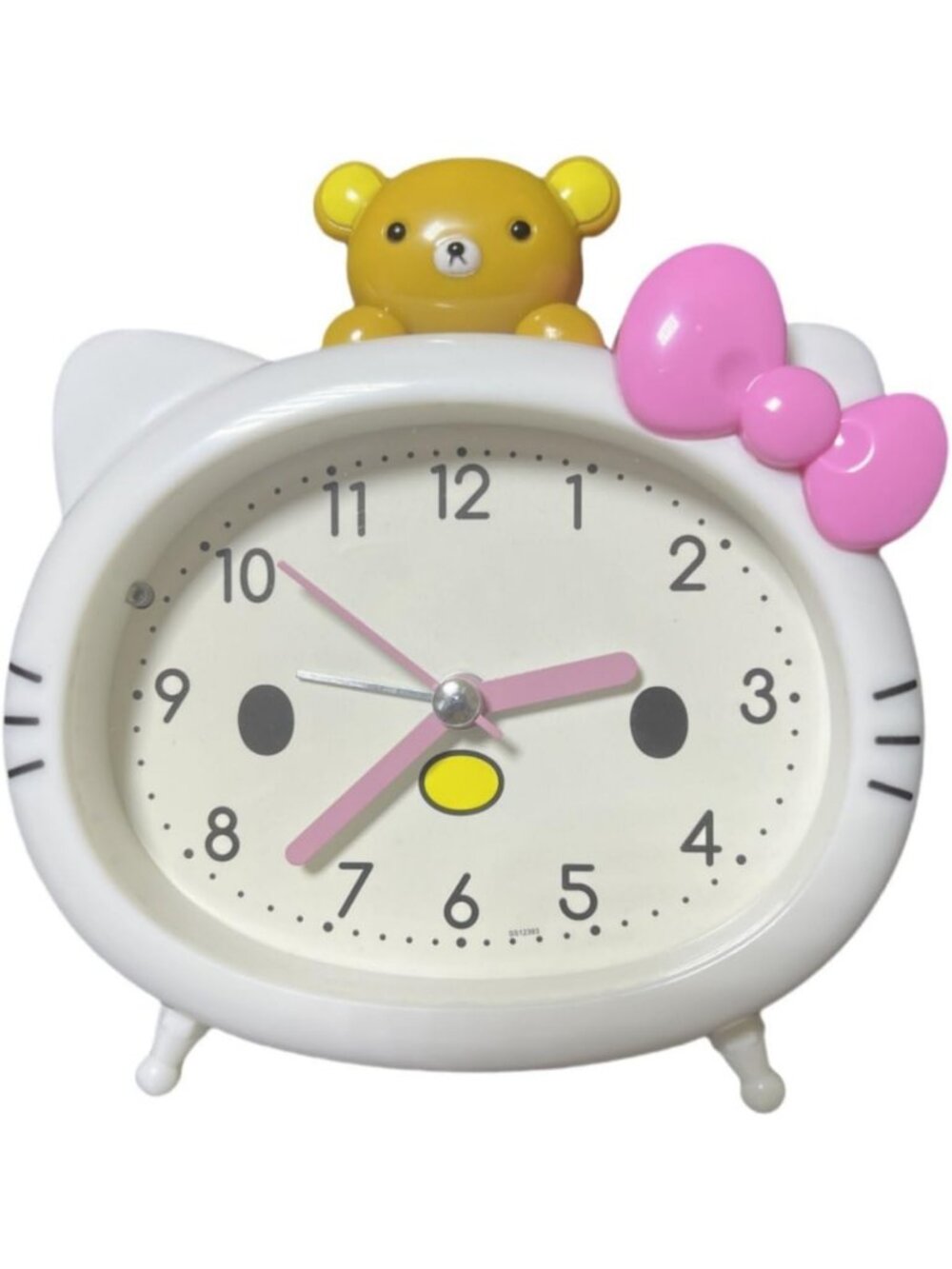 Adorable Kawaii Cat Alarm Clock with Bear Topper | Cute Kids Room Decor